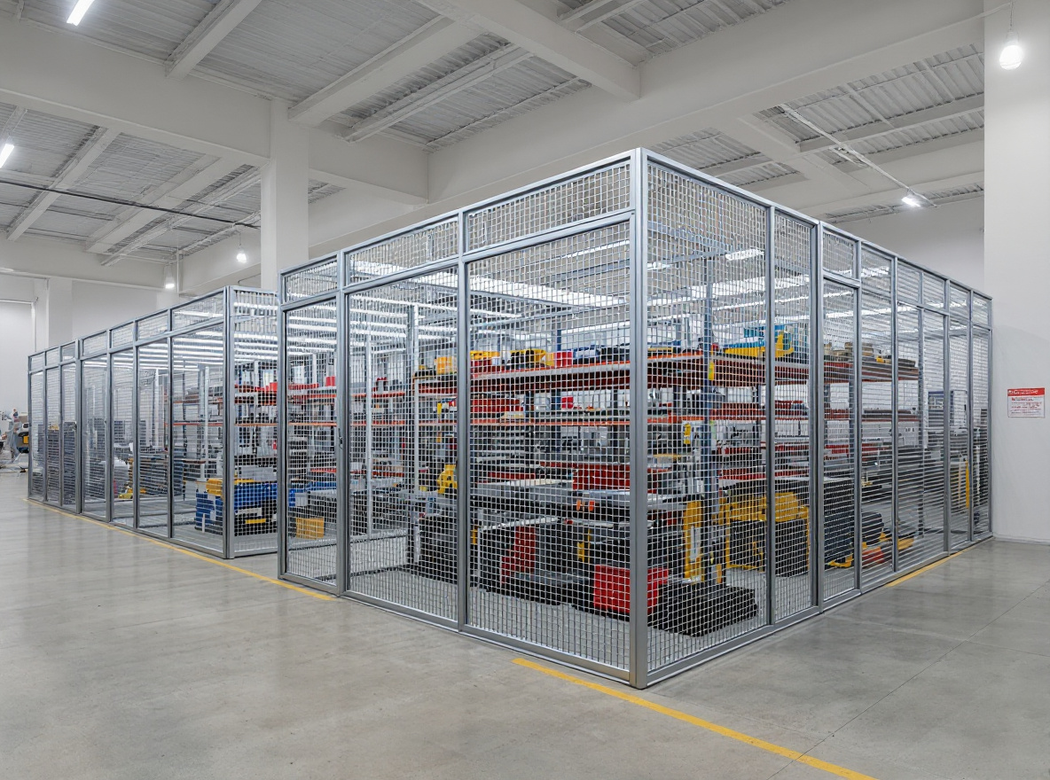 Manufacturing facility security cages for tool cribs and equipment protection#1.3