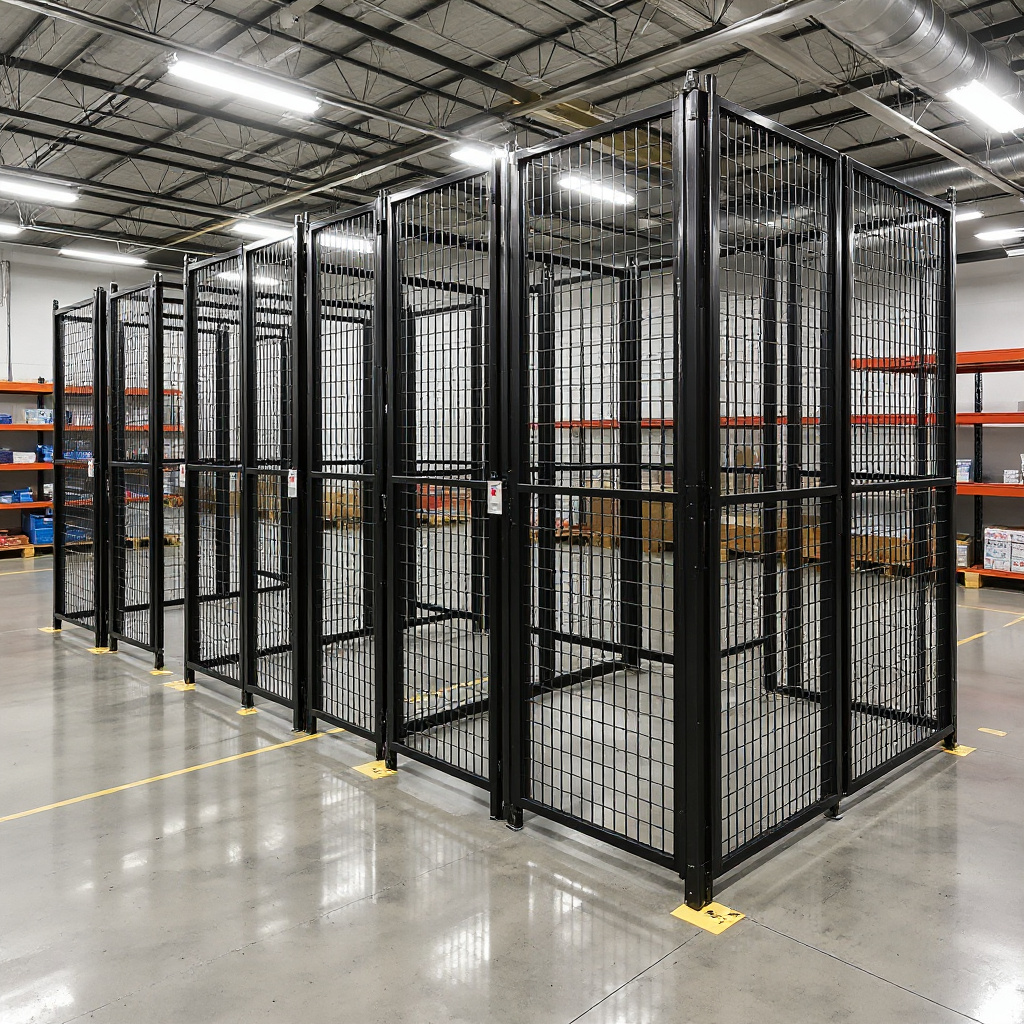 Retail facility using security cages for backroom inventory protection and loss prevention#1.0