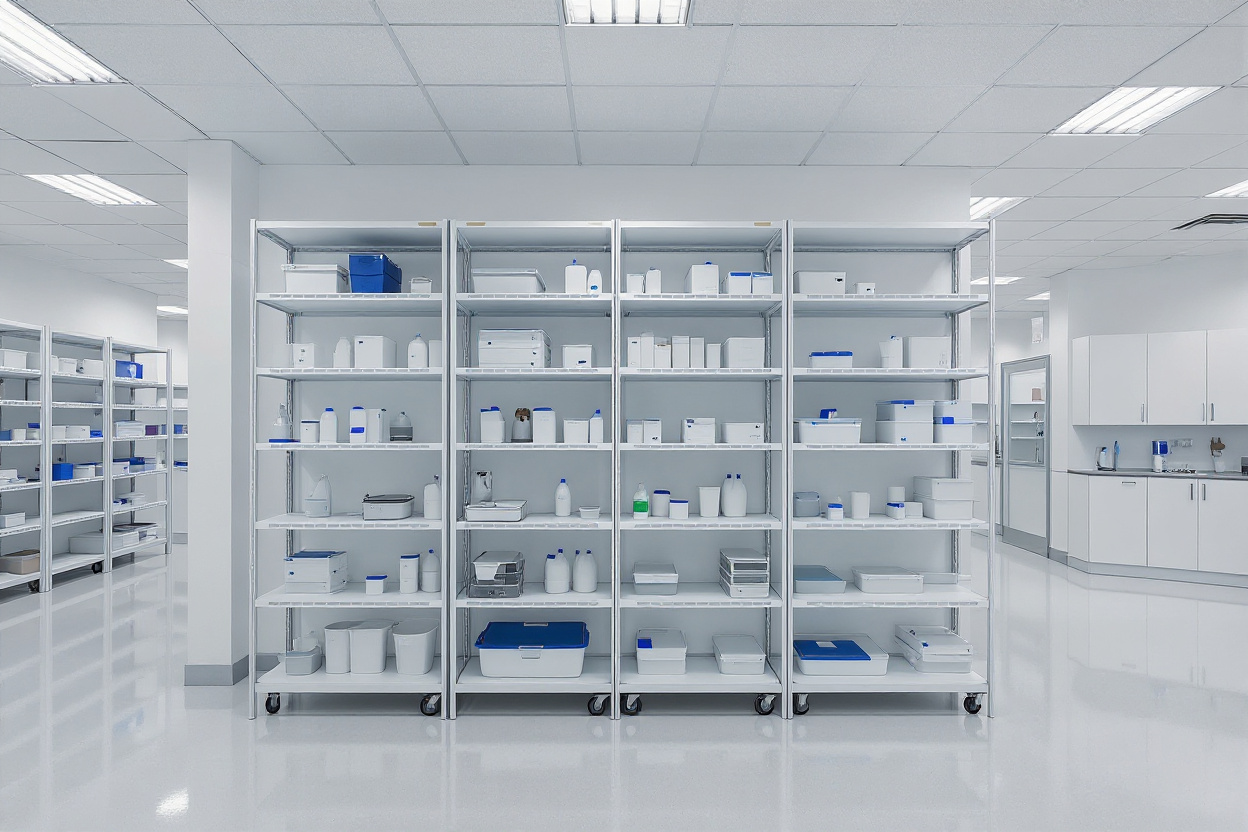 Medical facility storage shelves for hospital and healthcare equipment organization#1.6