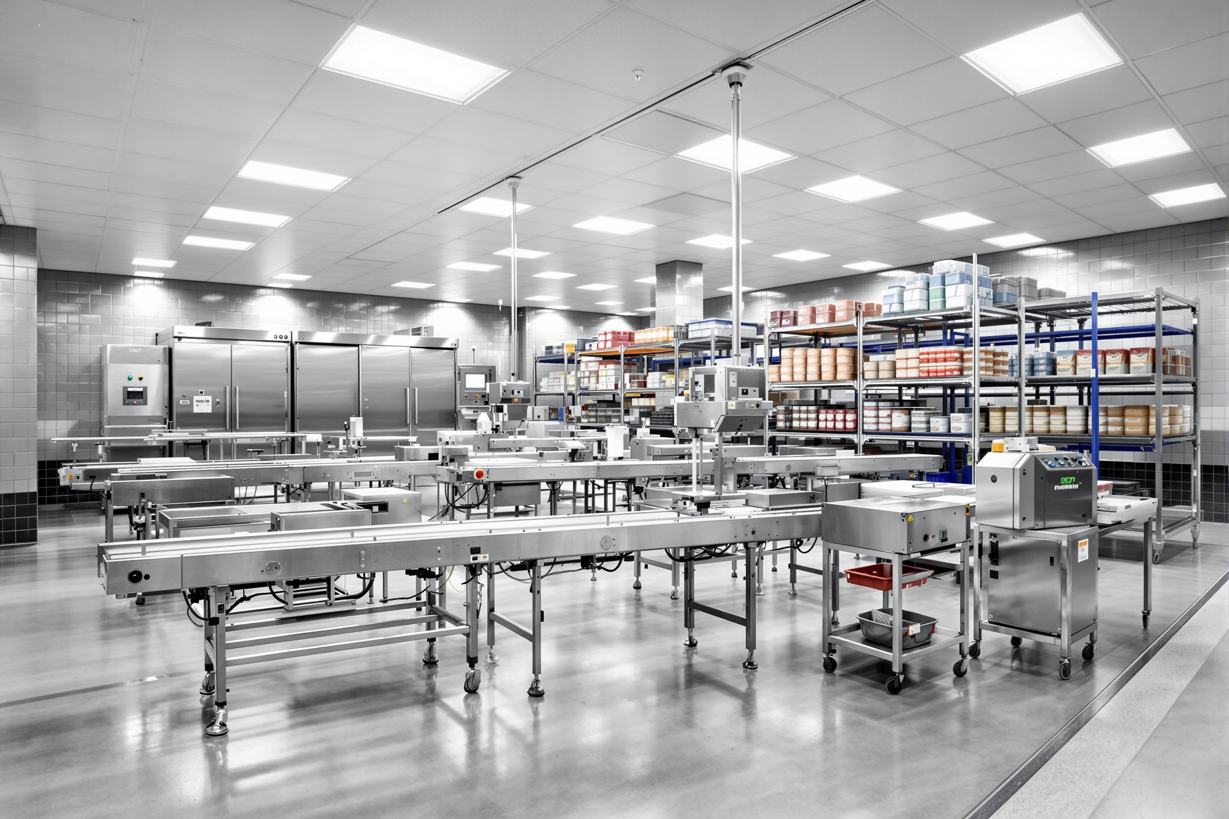 Food service facility with specialized material handling and storage equipment#1.6