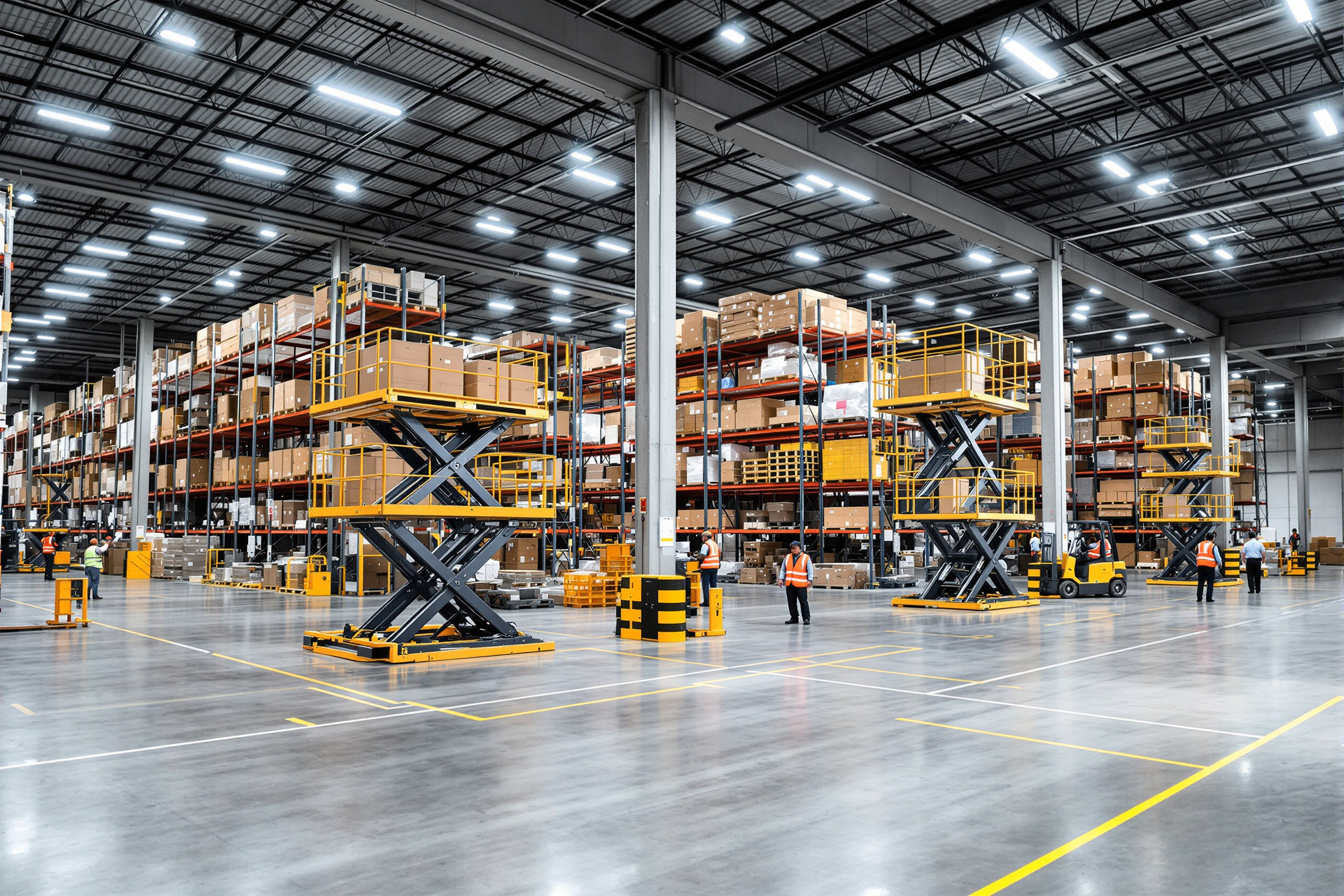 Warehousing and distribution centers utilizing hydraulic platform lifts for efficient material handling#1.6