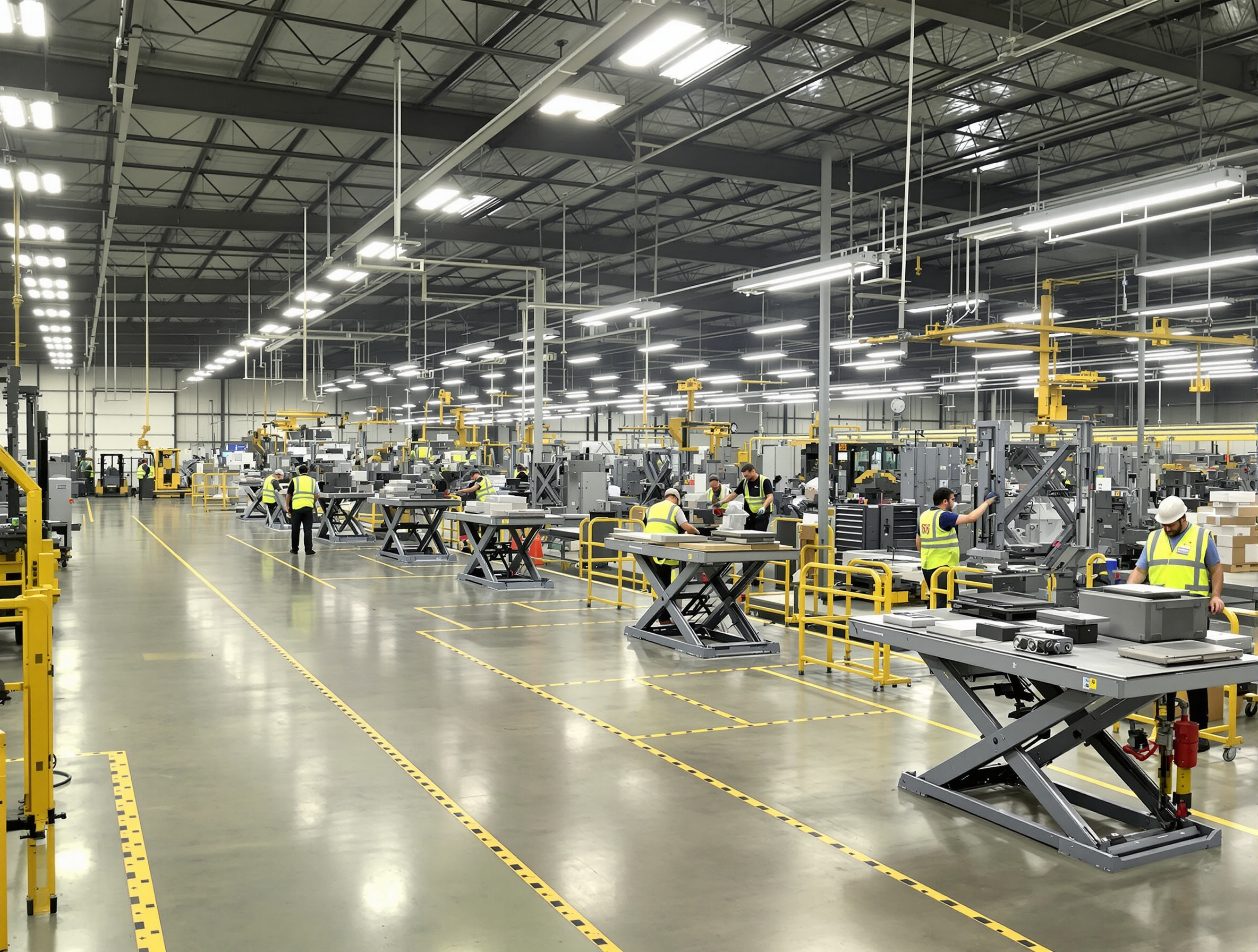 Manufacturing facilities using hydraulic lift tables for production line material handling#1.2