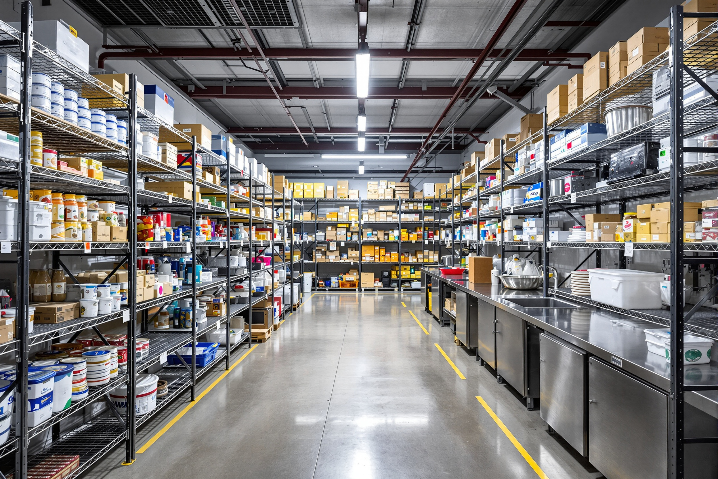 Food service storage area with organized inventory management#1.6
