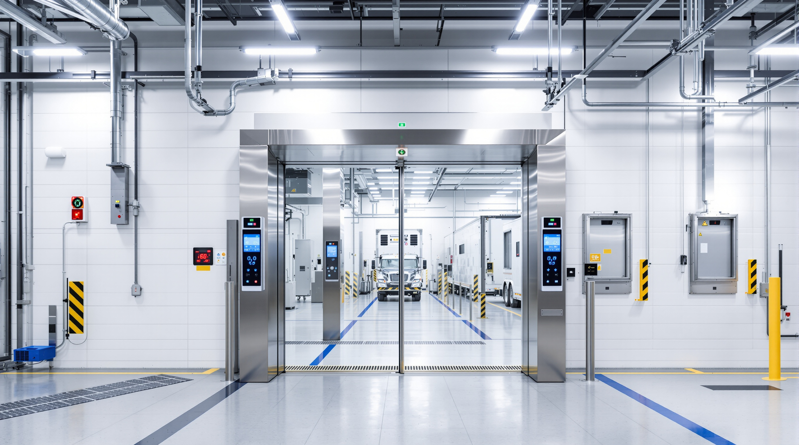 Food service facility security with sanitary access control and temperature-controlled loading areas#1.9