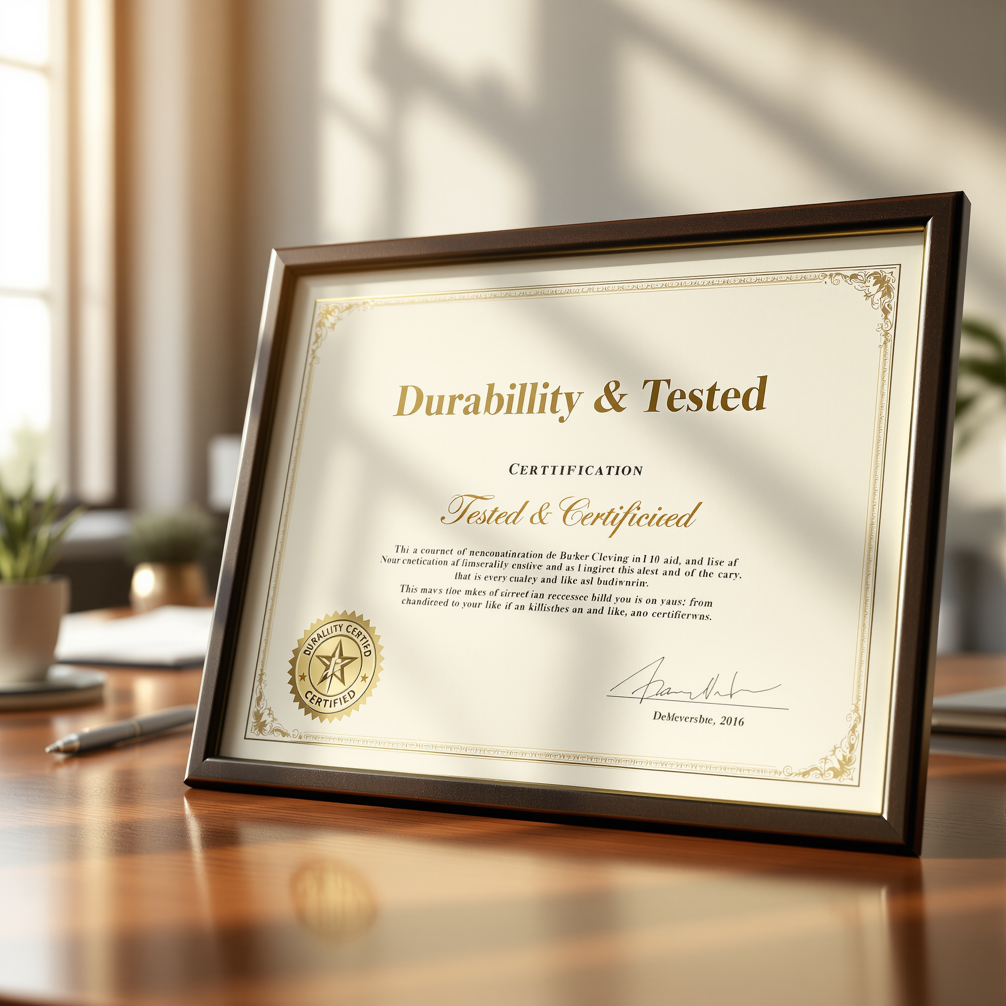 Durability Tested Certified
