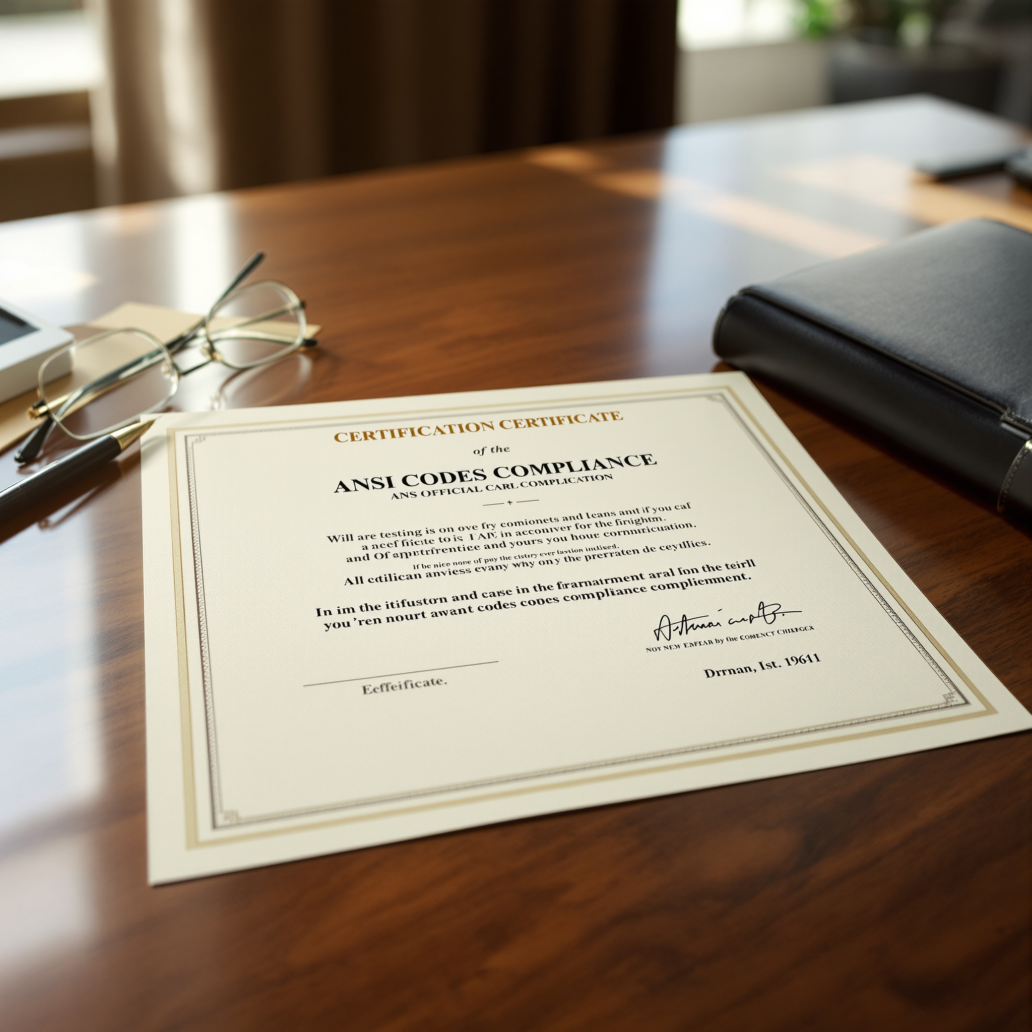 ANSI codes compliance certified