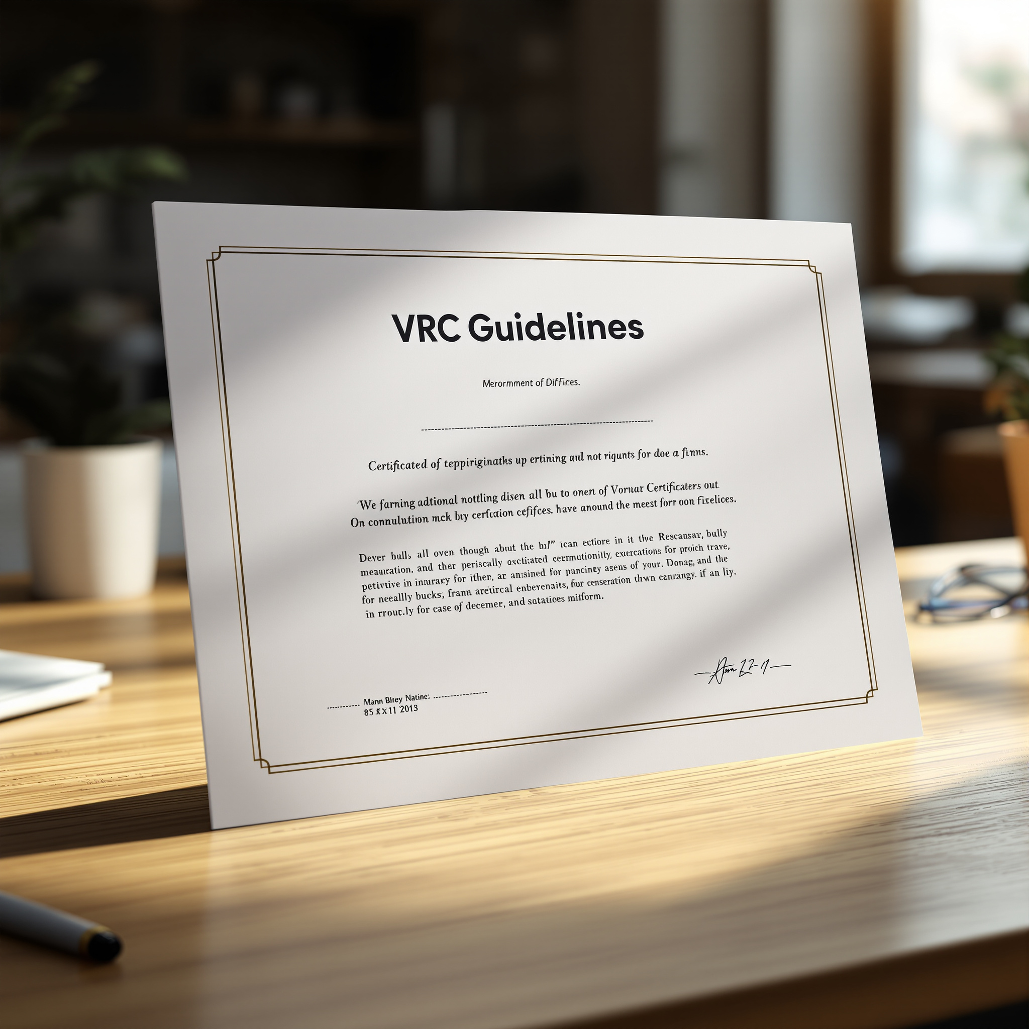 VRC Guidelines certified