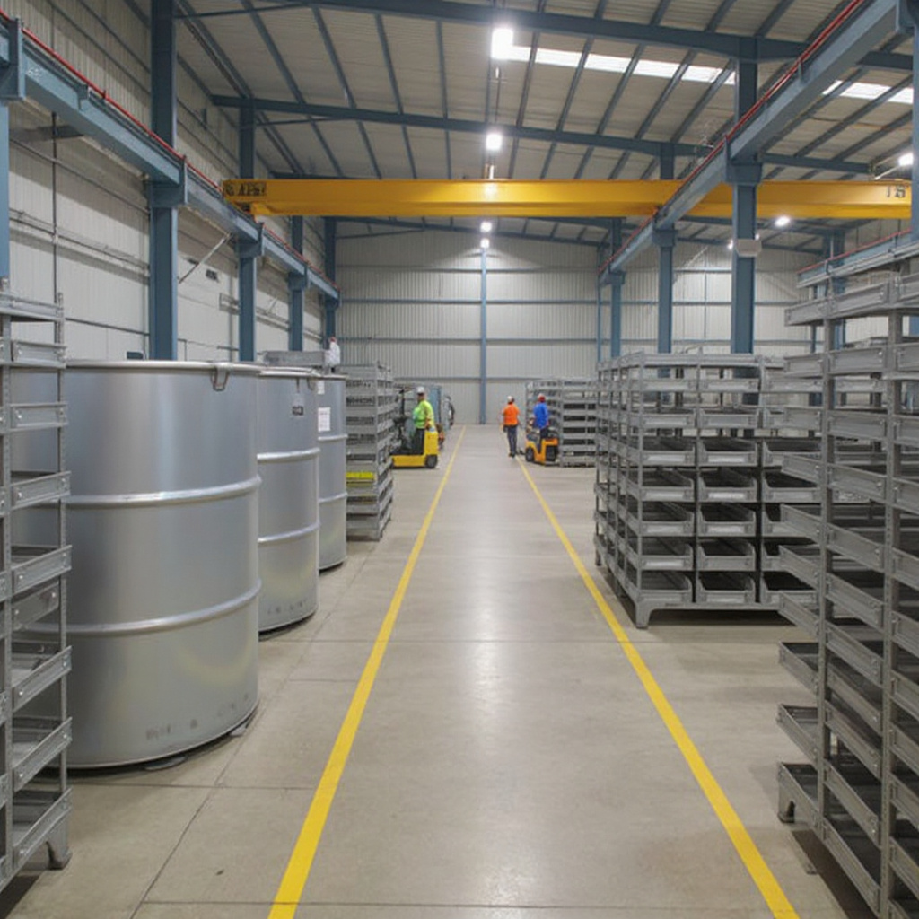 Manufacturing facilities using industrial storage containers for material handling#1.0