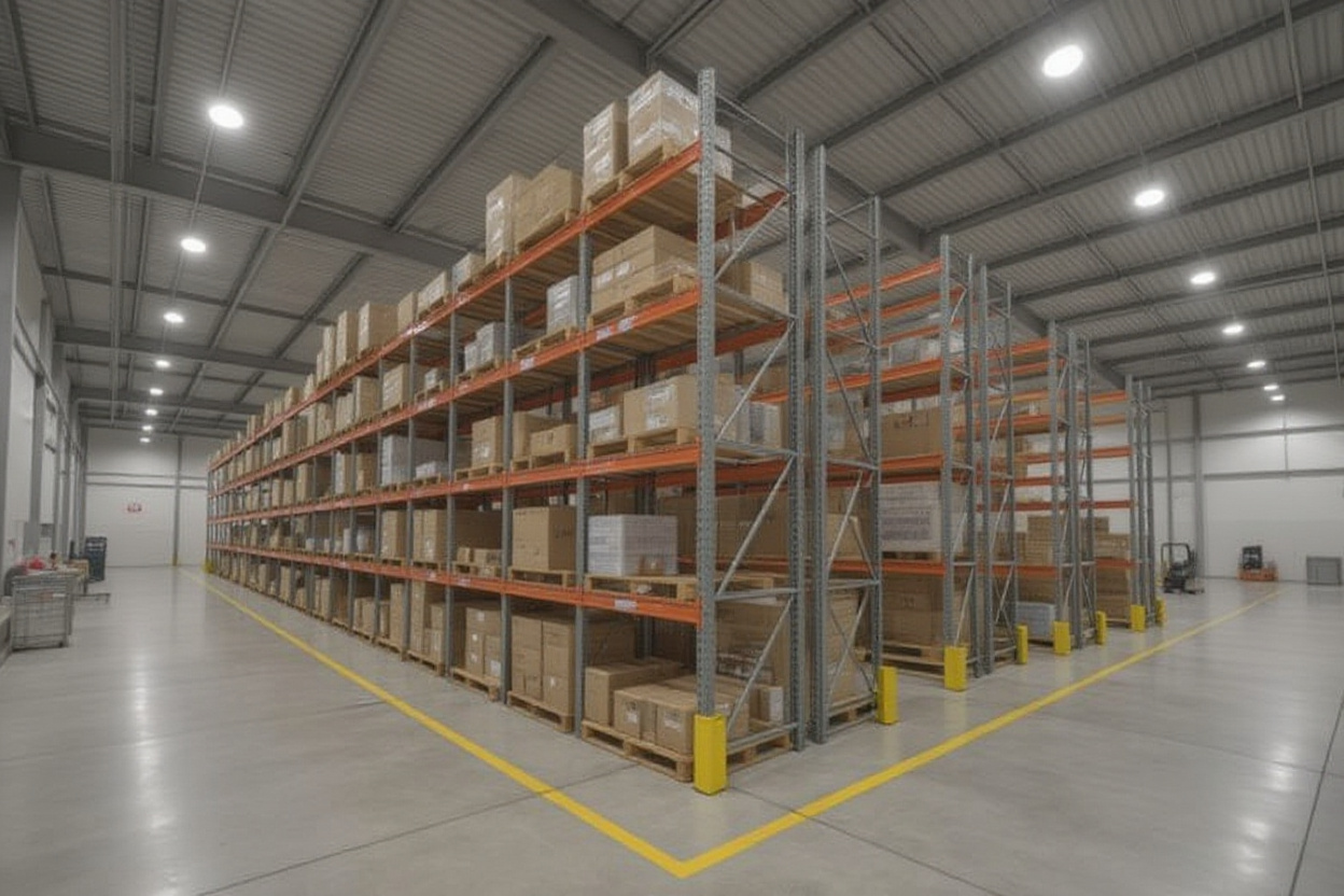 Warehousing facility with pallet rack storage systems#1.6