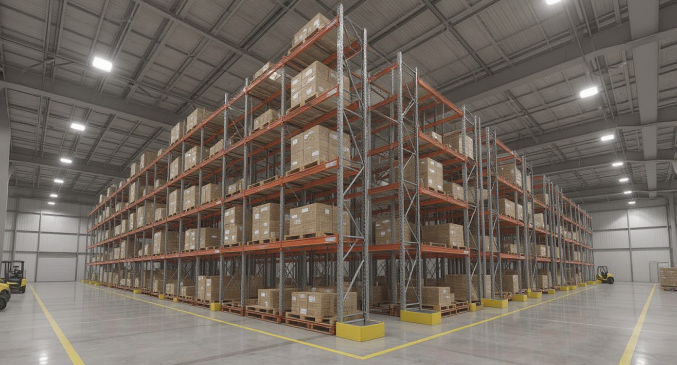 Industrial Warehouses and Distribution Centers with Heavy-duty Pallet Rack Systems#1.9
