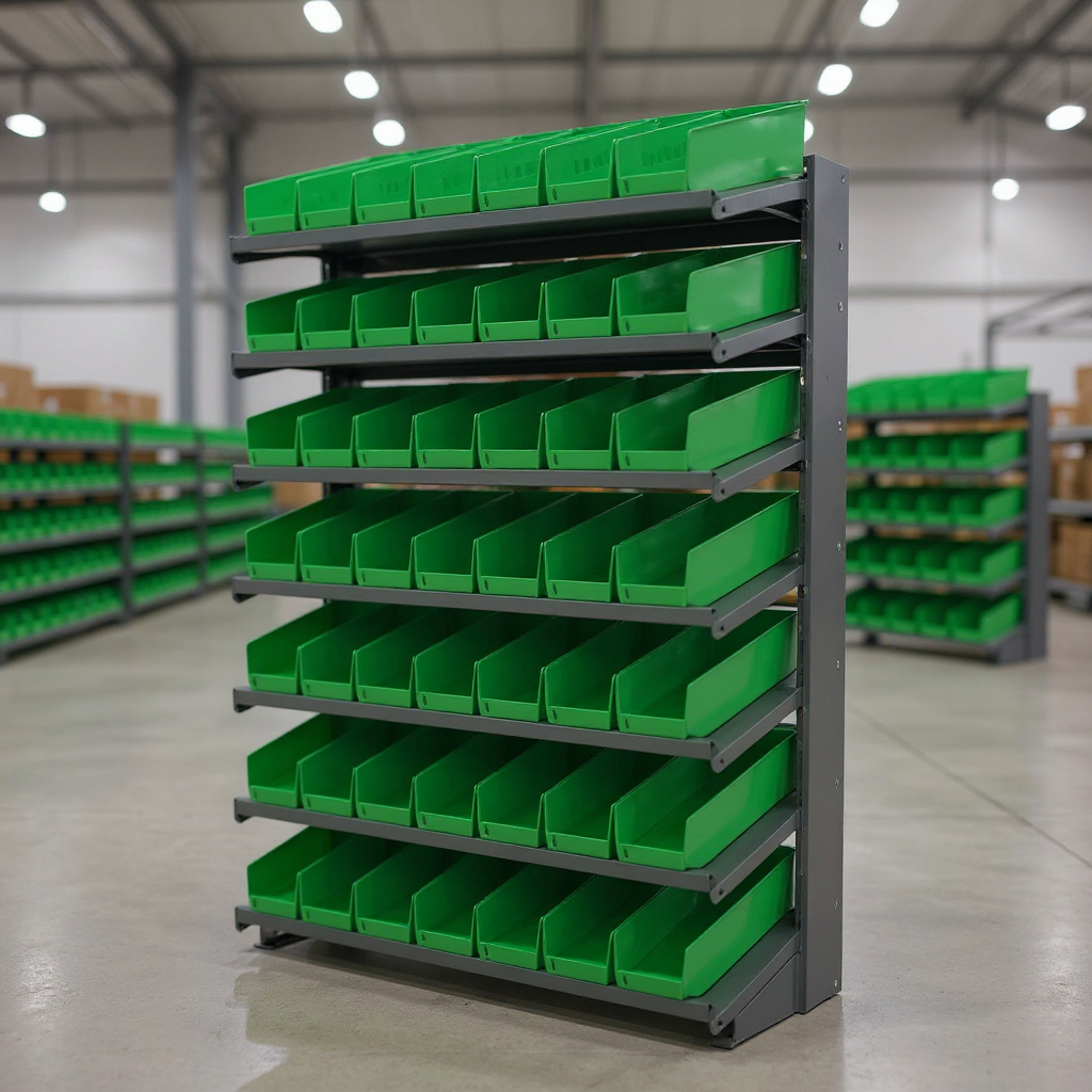 Metal Storage Shelves With Bins