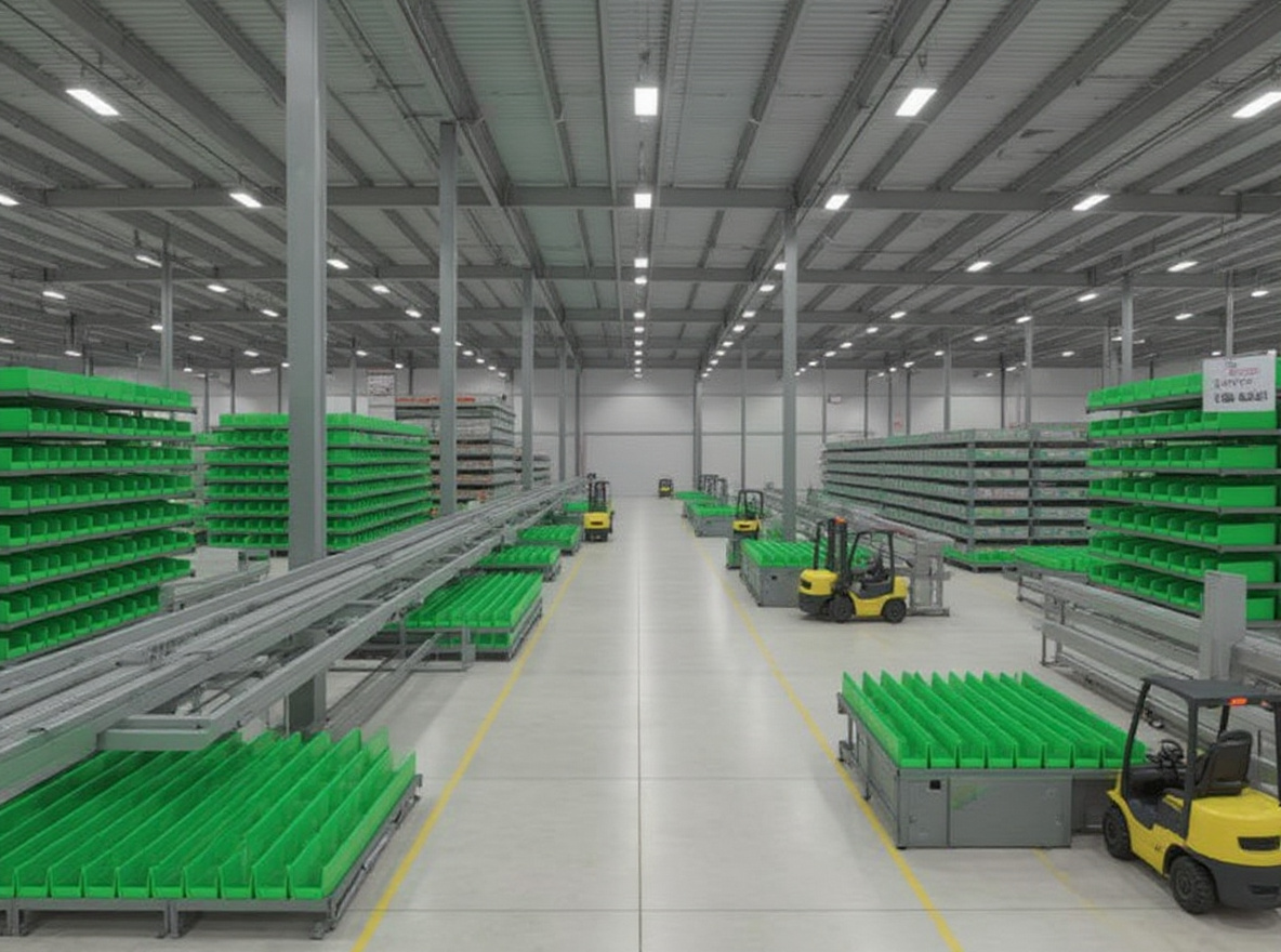 Distribution centers with efficient material handling systems#1.2