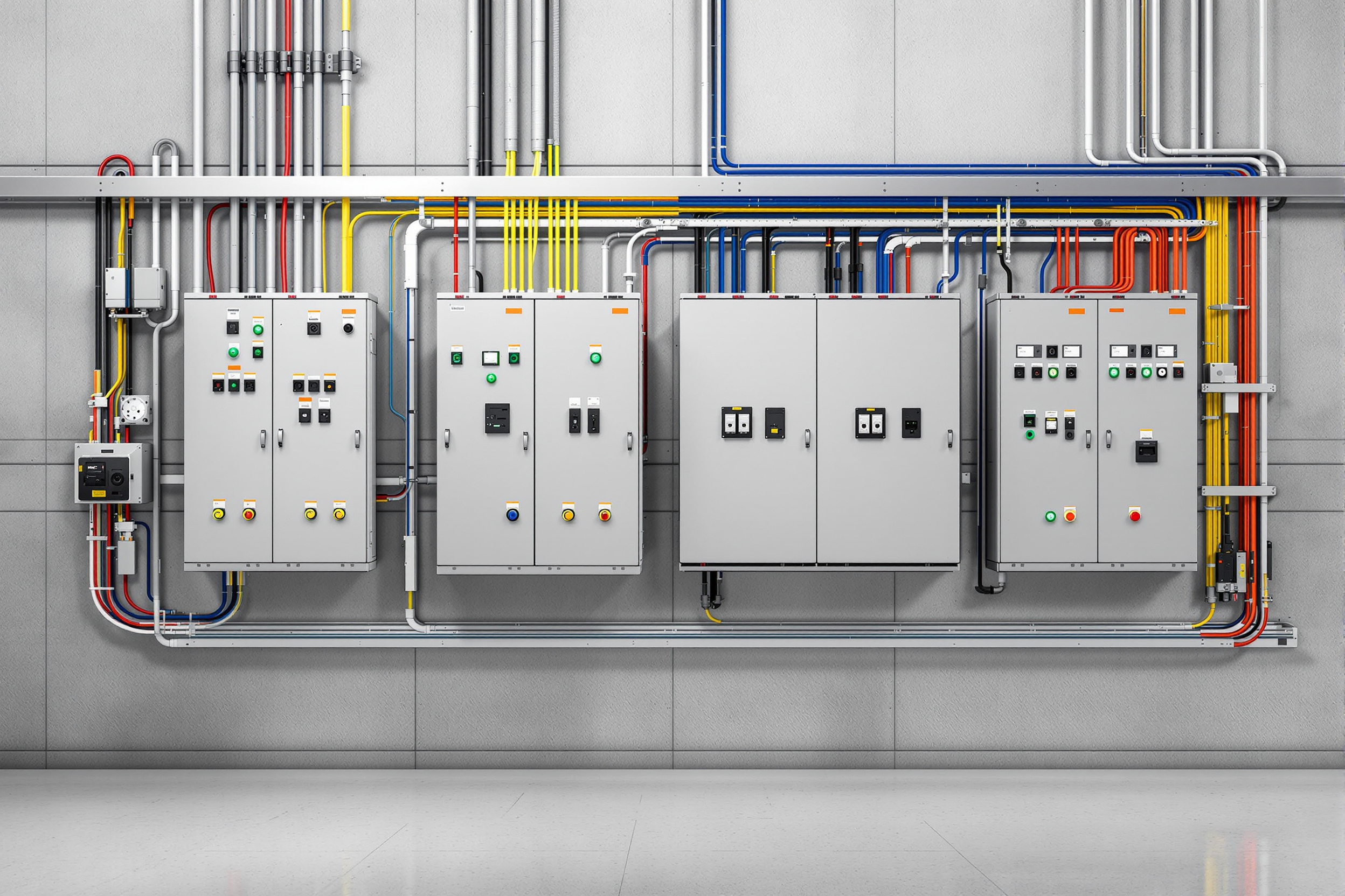 Electrical panels and switchboards with cable organization systems and mounting accessories#1.6