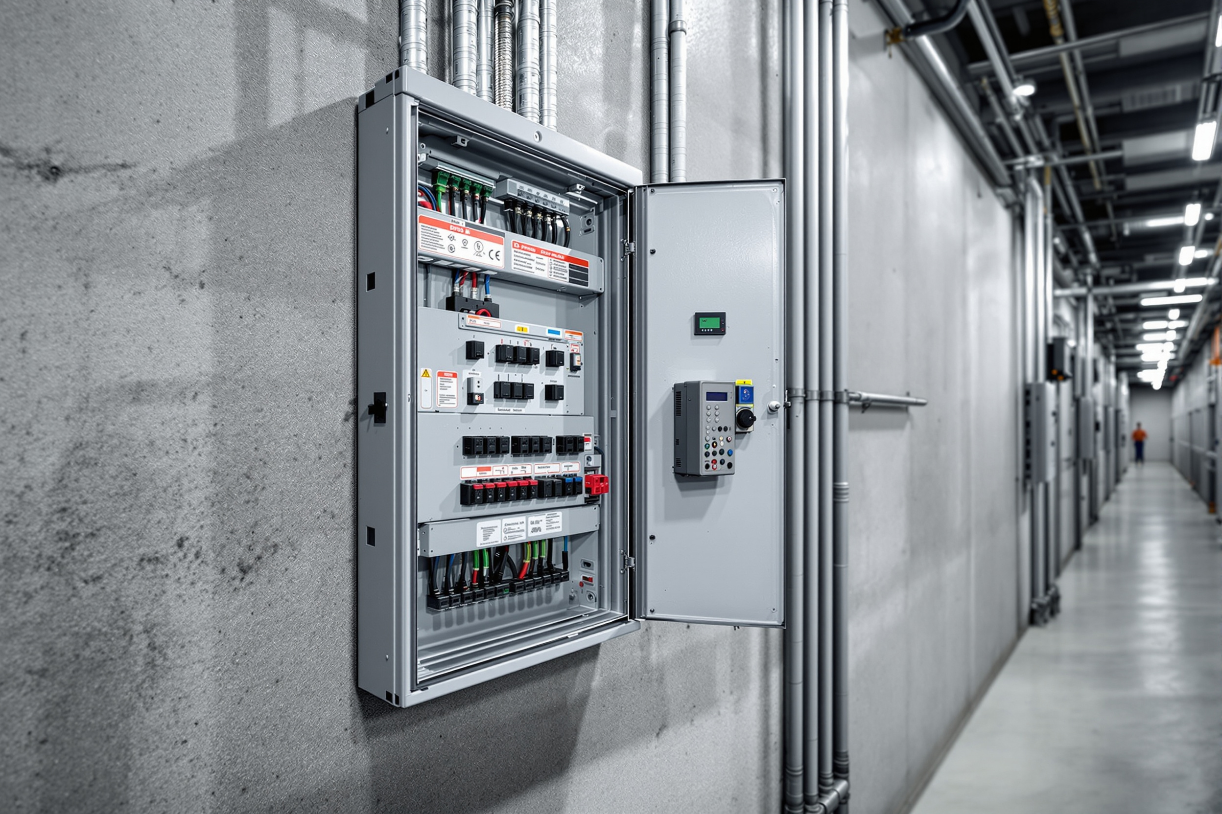 Electrical panel and control systems with DIRIS B power monitoring device for system integration#1.5