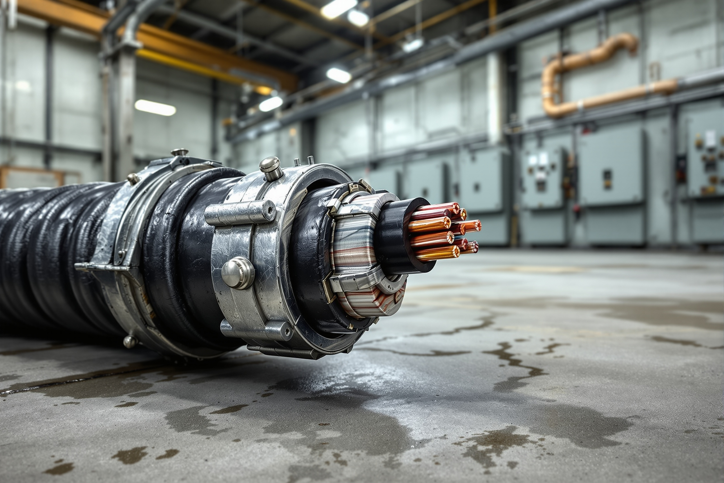 Industrial cable bundle securing with rivets#1.5