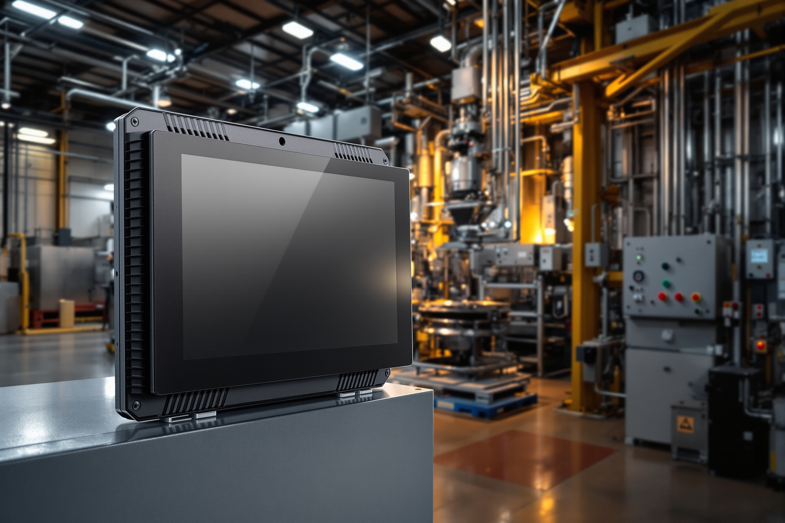 Industrial HMI applications requiring compact display solutions with resistive touch interface for harsh environments up to 65°C operating temperature#1.5