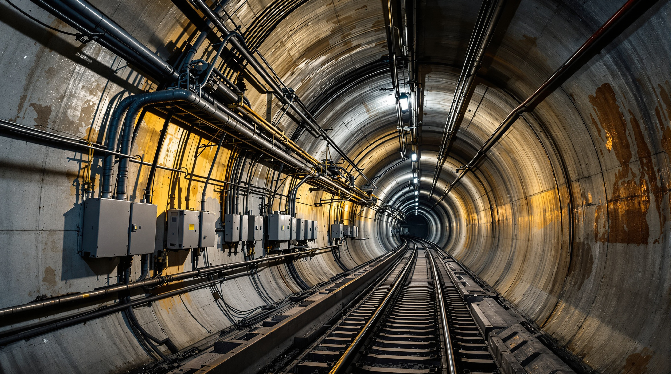 Underground subway tunnel electrical systems installation#1.9