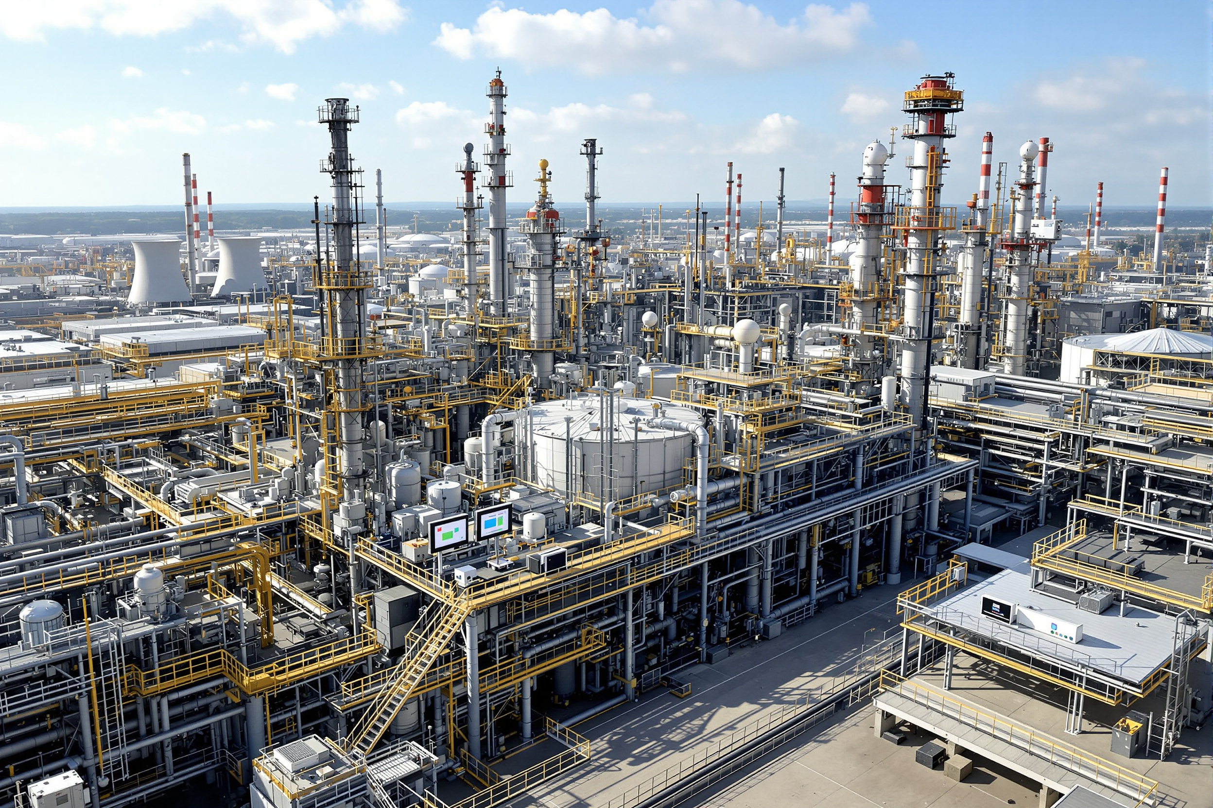 Oil and gas industrial facility with HMI monitoring systems#1.6