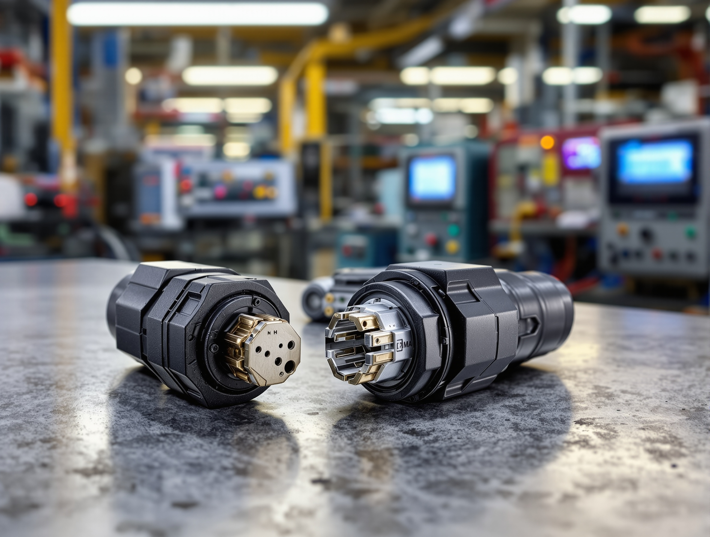 Vibration-absorbing electrical connectors for switching surges and electrical protection#1.2